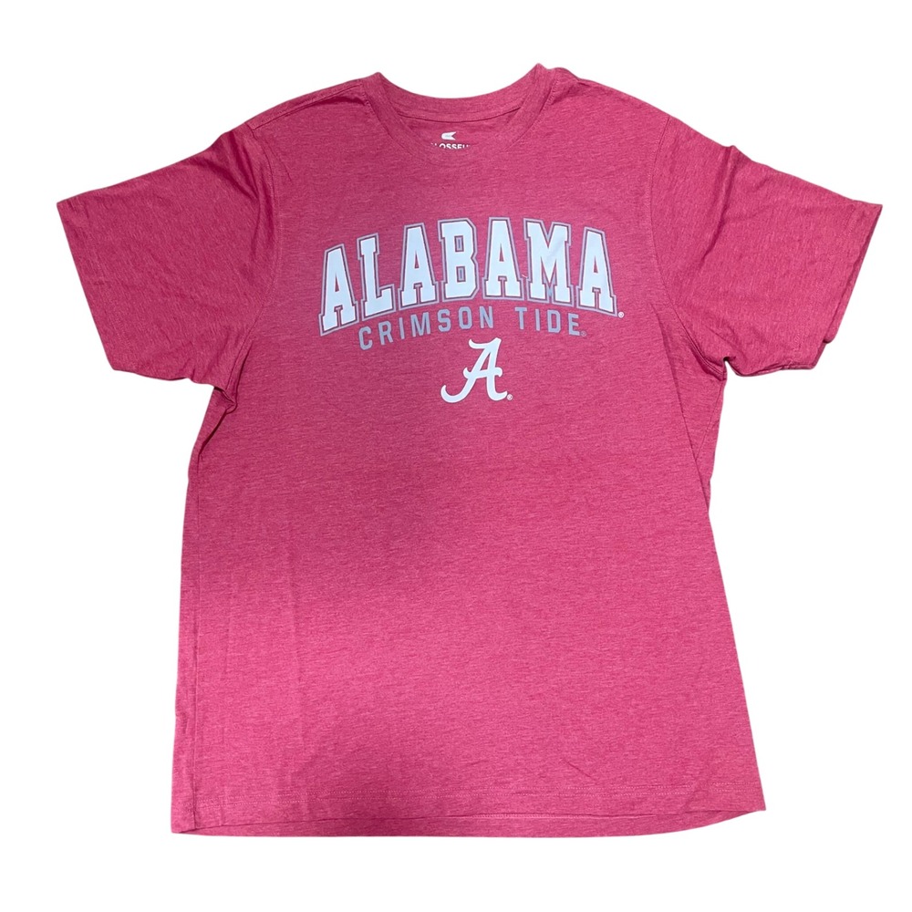 Colosseum Alabama Crimson Tide Mens Large Heather Red Graphic T-Shirt NCAA Bama